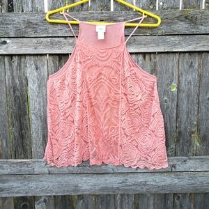 The Buckle Daytrip pink lace tank top size XL in great condition